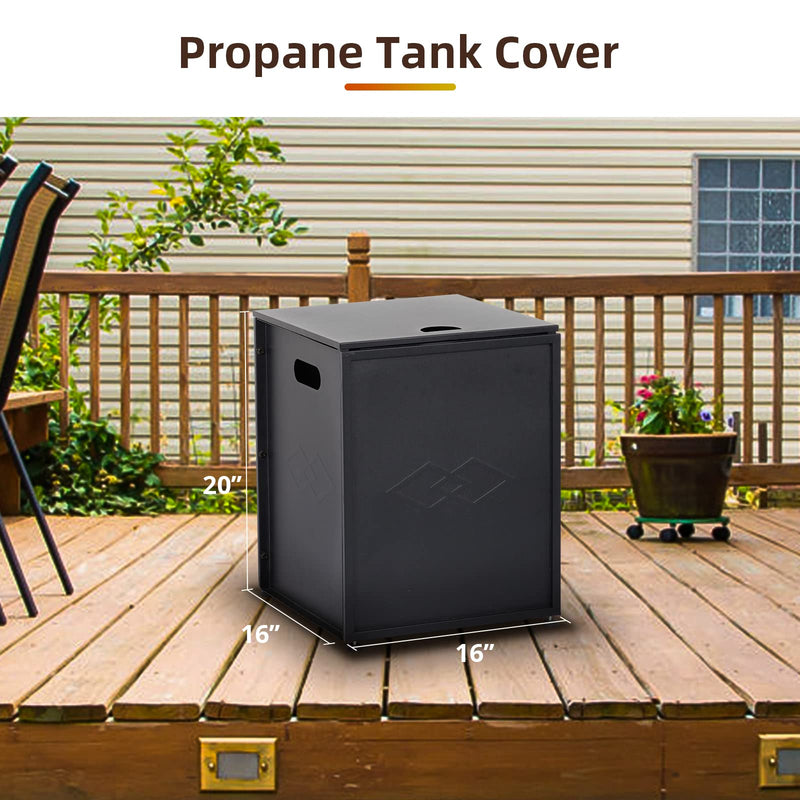 GARVEE Propane Metal Tank Cover Table for Gas Fire Pits Gas Tank Holder Storage Side Table for 20 Pound Propane Tank