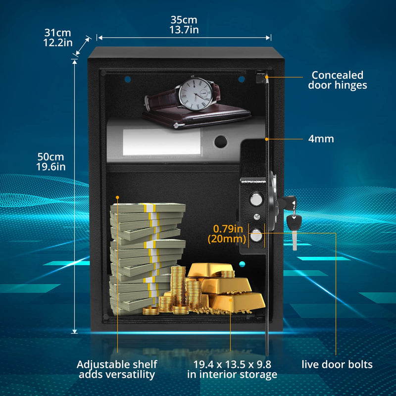 GARVEE Security Safe With Digital Keypad Lock 19.6 x 13.7 x 12.2 Inches Steel Safe