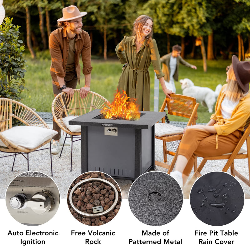 GARVEE PIONEERWORKS 32 Inch Propane Fire Pit Table 50000BTU Rectangle Fire Table