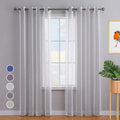 CAROMIO 52"W Sheer Curtains for Living Room Bedroom Light Gray 52"W x54"L