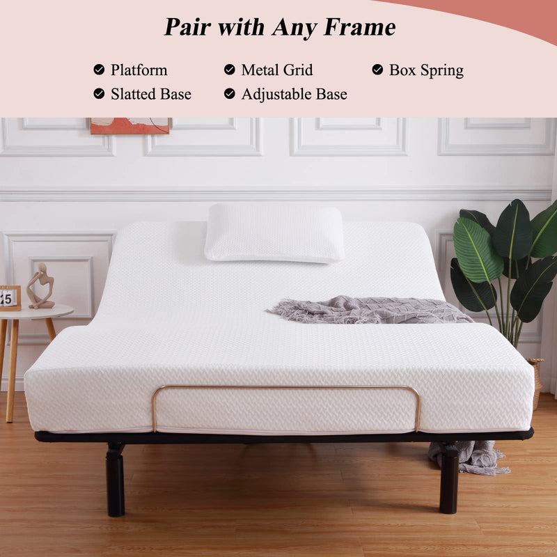 HOMHOUGO 8-Inch Full Size Mattress Dual Layers Memory Foam Mattress Convoluted Foam Mattress