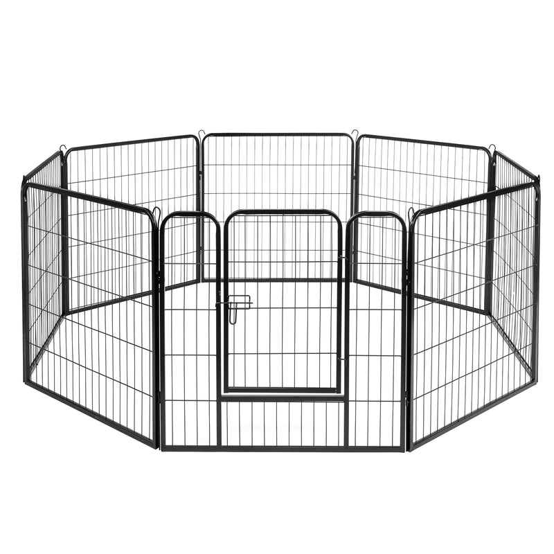 BEESCLOVER 8 Panel 31.5 inches Foldable Pet Playpen Heavy Duty Metal Exercise Fence