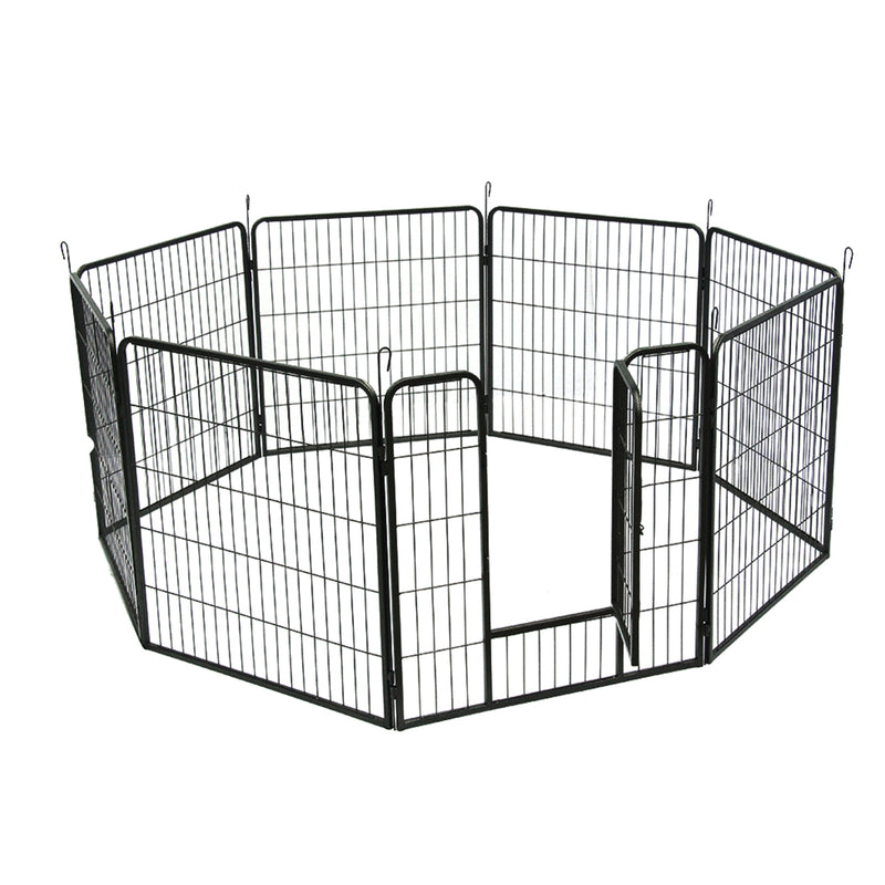 BEESCLOVER 8 Panel 31.5 inches Foldable Pet Playpen Heavy Duty Metal Exercise Fence