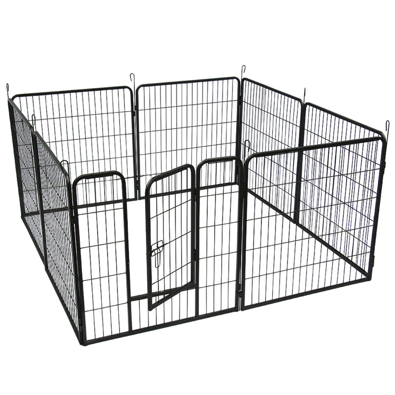 BEESCLOVER 8 Panel 31.5 inches Foldable Pet Playpen Heavy Duty Metal Exercise Fence