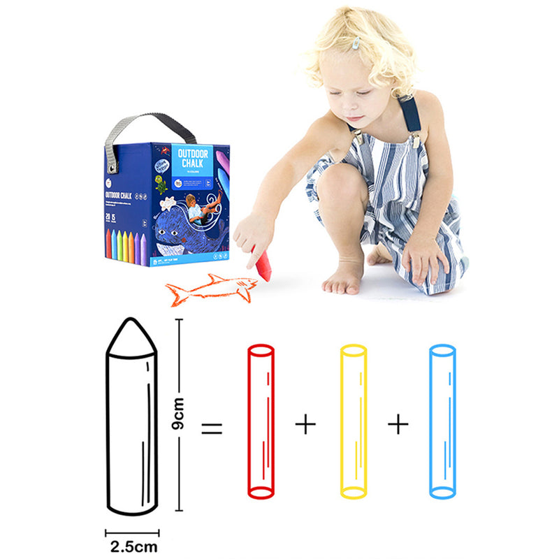 YIWA 20pcs Sidewalk Chalk 15 Colors Dust-free