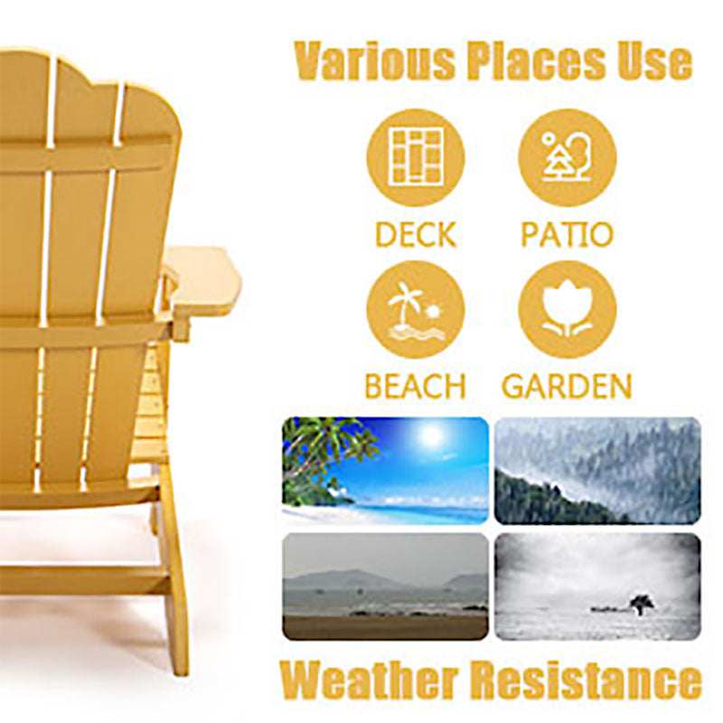 ALICIAN Classic Wooden Chair for Patio Deck Garden Backyard Yellow