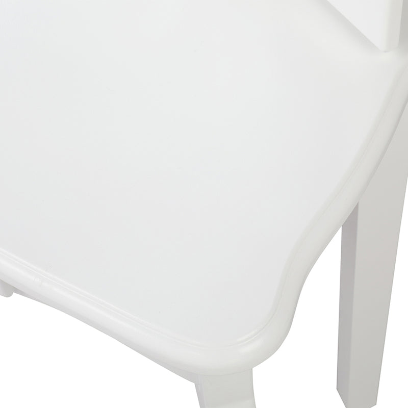 AMYOVE Children Dressing Table 3-sided Foldable Mirror Dressing Table + Chair White