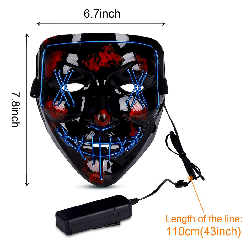 WHIZMAX 4 PACK Halloween Scary Mask LED Mask