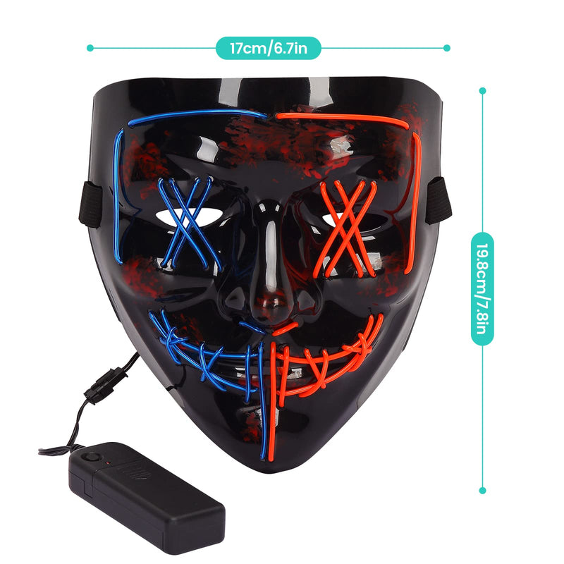 WHIZMAX 3PACK Halloween Scary Mask LED Mask