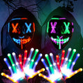 WHIZMAX 2 Pack Halloween Led Masks and Gloves Set