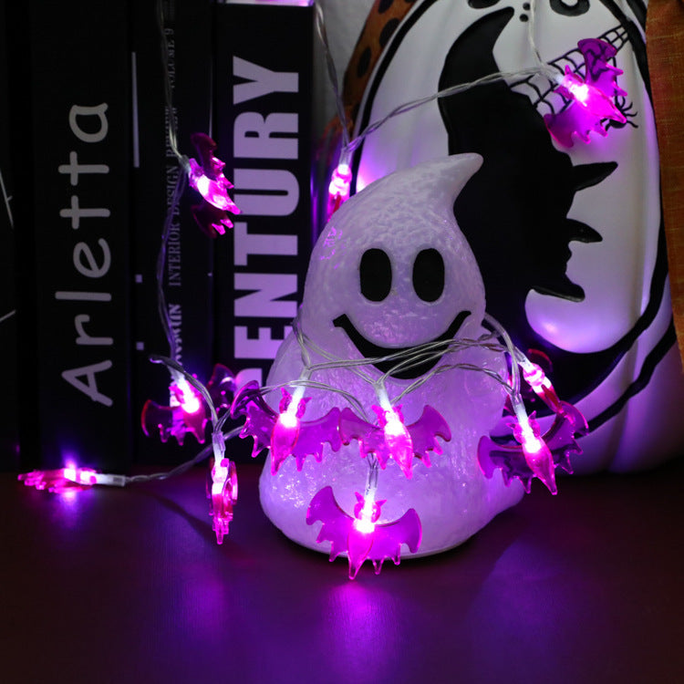 WHIZMAX LED Solar String Light Purple Bat Light for Halloween Party Decorations