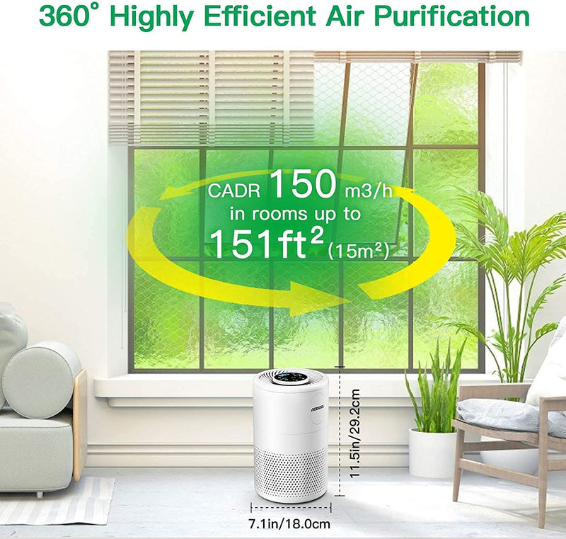 ACEKOOL Air Purifier D02 H13 HEPA Filter Smart Mode Air Purifier UK Plug