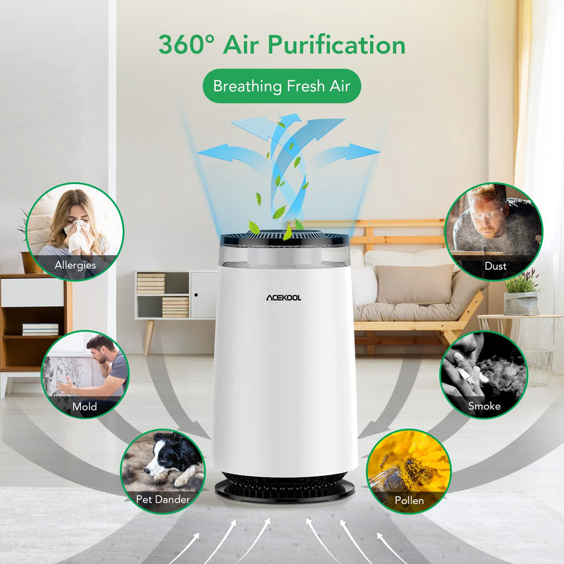 ACEKOOL Air Purifier AD4 with Night Light for Home Large Room US Plug