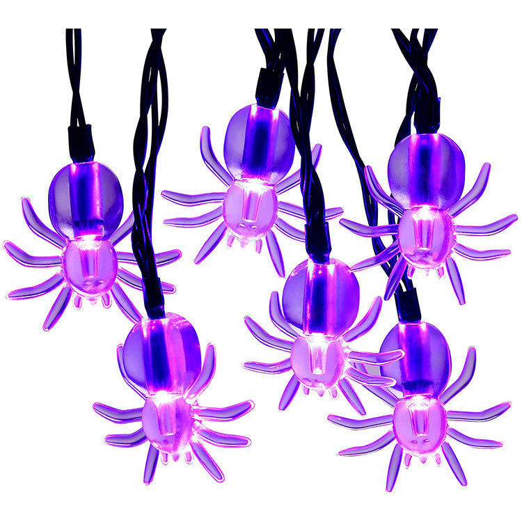 CYNDIE LED Solar String Light Purple Bat Light for Halloween Party Decorations