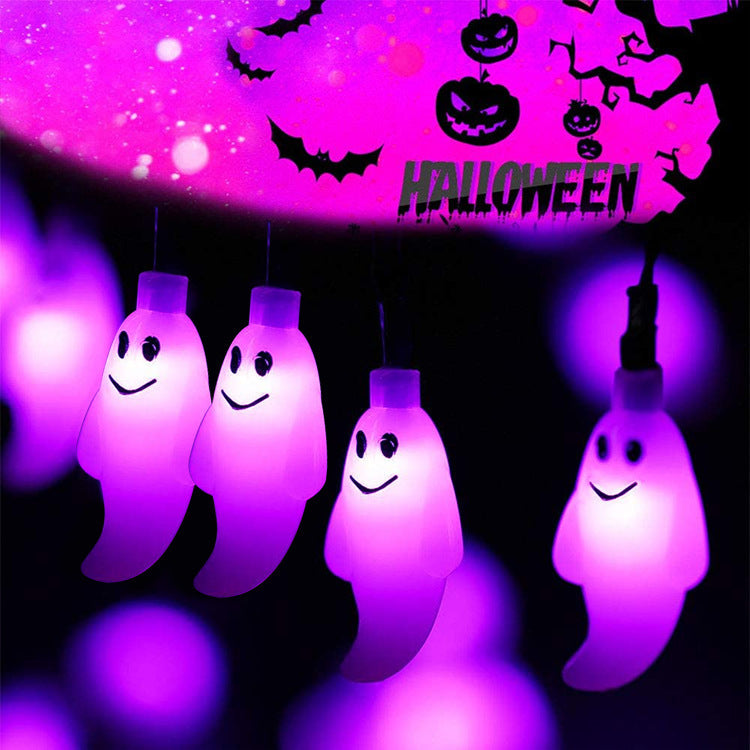 WHIZMAX LED Solar String Light Purple Milky White Ghost Light for Halloween Party Decorations