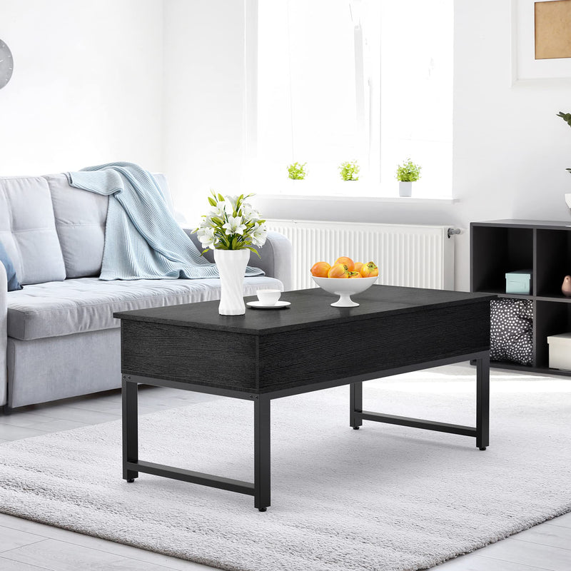 WHIZMAX Lift Top Coffee Table with Hidden Storage - Black