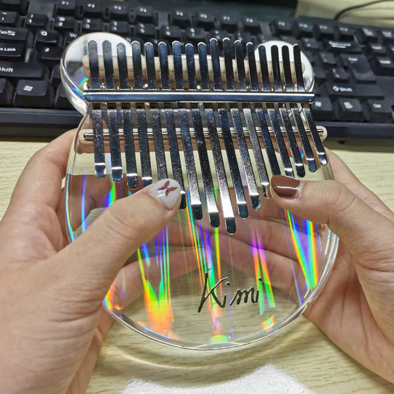 WHIZMAX Kalimba Acrylic 17 Key Transparent Thumb Piano - Rainbow Bear Shape