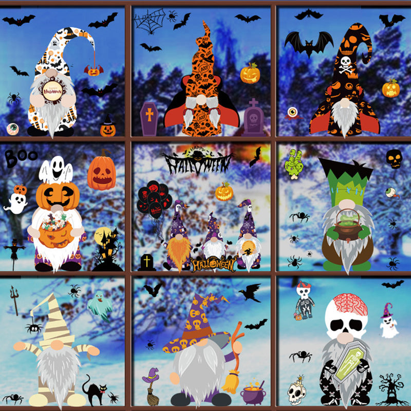 CYNDIE Halloween Style Stickers Electrostatic Window Stickers Dwarf Pattern Stickers