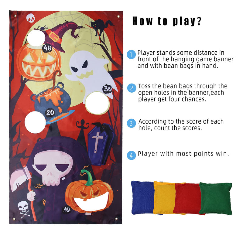 CYNDIE Halloween Toss Game Banner for Halloween Party Game