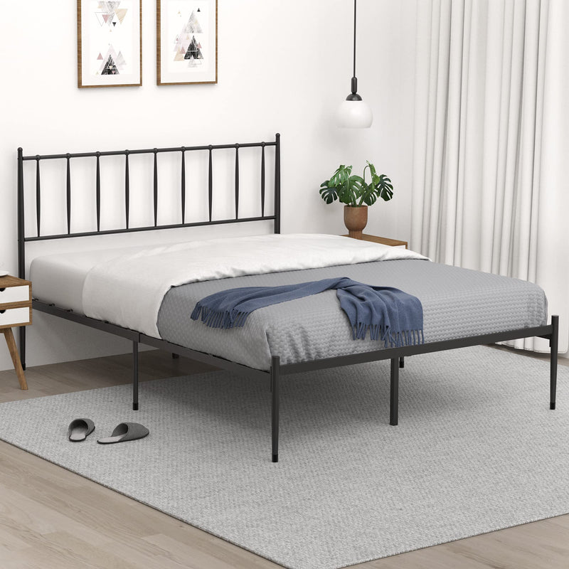 IDEALHOUSE Queen Size Metal Platform Bed Frame with Headboard