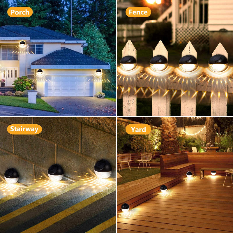 LITAKE 4 Packs Solar Fence Post Lights for Garden Yard