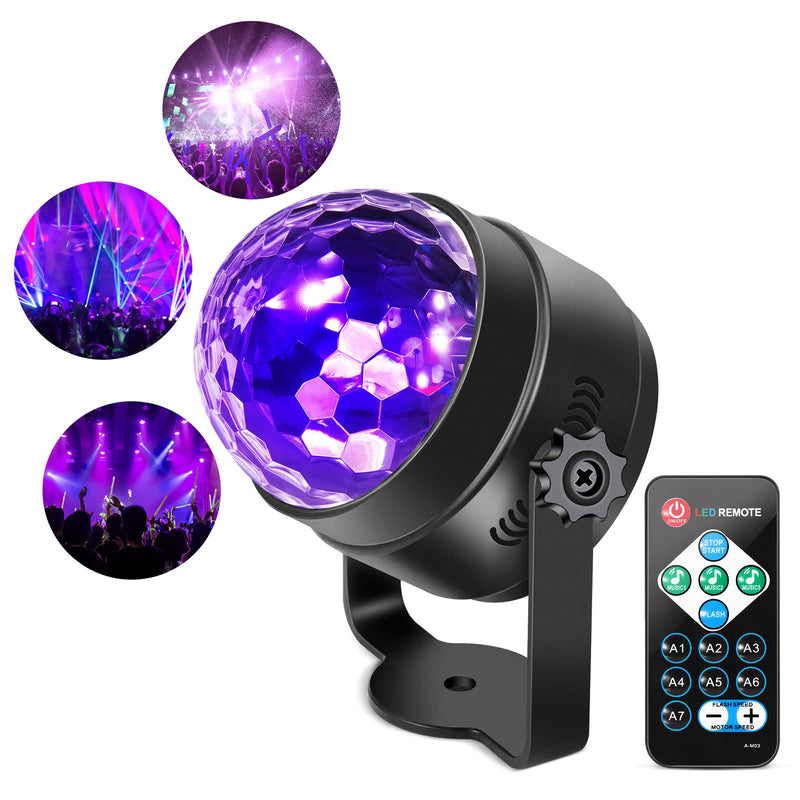 LITAKE 1PC UV Black Light 6W LED Disco Ball Party Lights