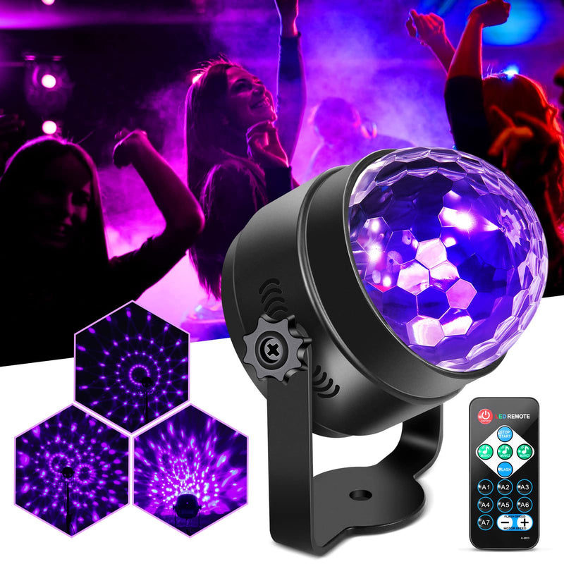 LITAKE 2Pcs UV Black Light 6W LED Disco Ball Party Lights