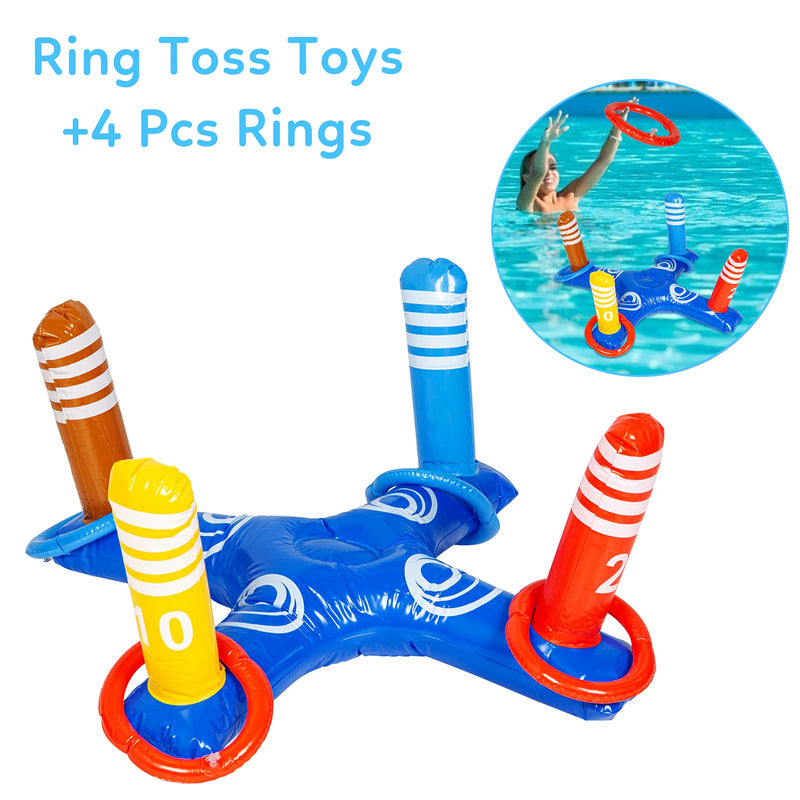 THINKMAX 9PCS PVC Inflatable Pool Fighting Float Row Toys