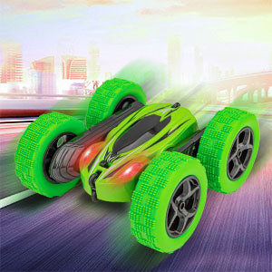 THINKMAX Remote Control Car 1165A RC Stunt Car Toy Double Sided 360 Rotating Vehicle Green