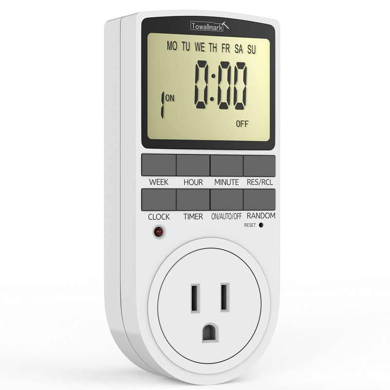 TOWALLMARK Digital Timer Outlet Indoor Plug-in Electric Timer